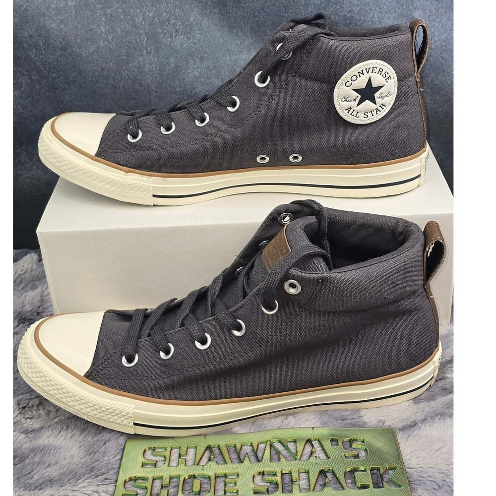 Converse Chuck Taylor All Star Street Mid Charcoal Gray/ leather Mens 9.5